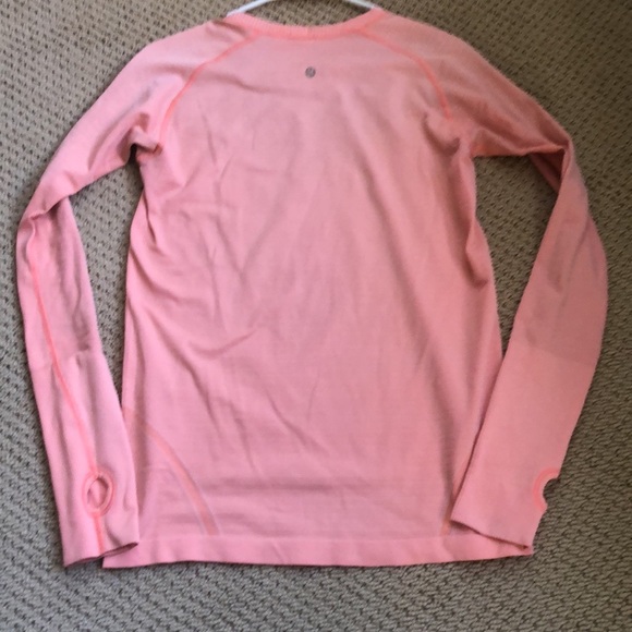 Lululemon run swiftly tech long sleeve shirt with them holes pop orange size 10 - Picture 3 of 6